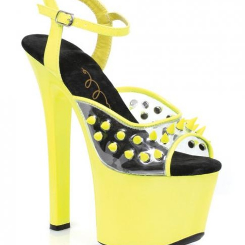 Ellie Shoes Solar 7" Neon Platform Black Light